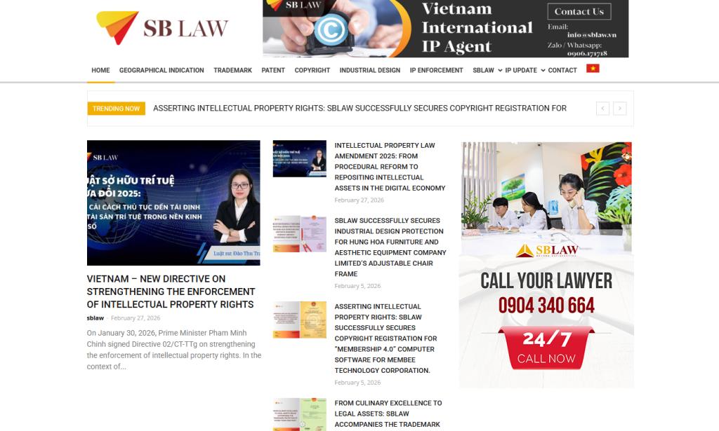 Thiết Kế Web – Ipright – Công Ty Luật SBLAW