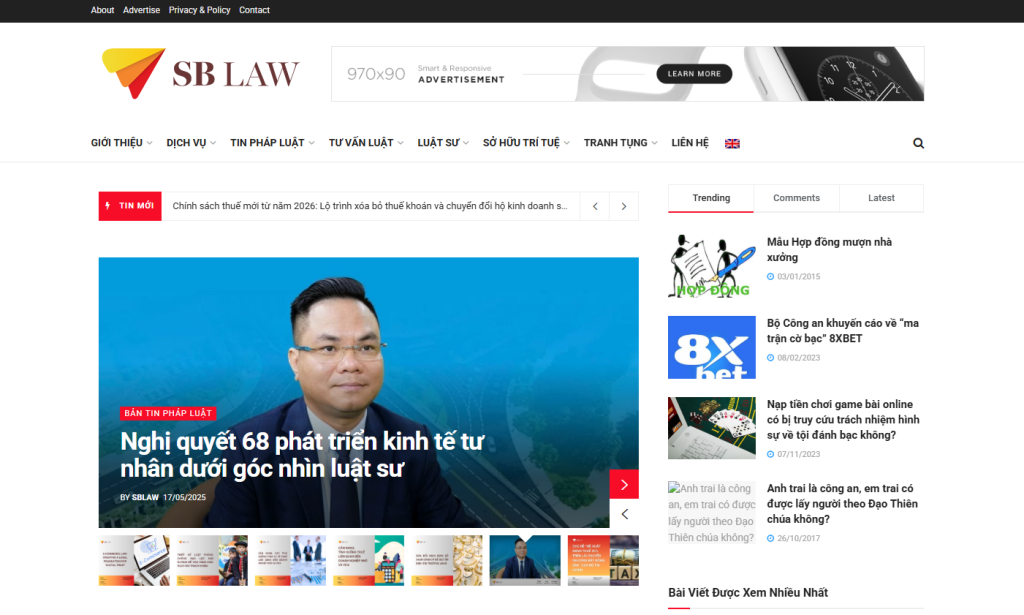 Thiết Kế Web – Luật Sư VN – Công Ty Luật SBLAW