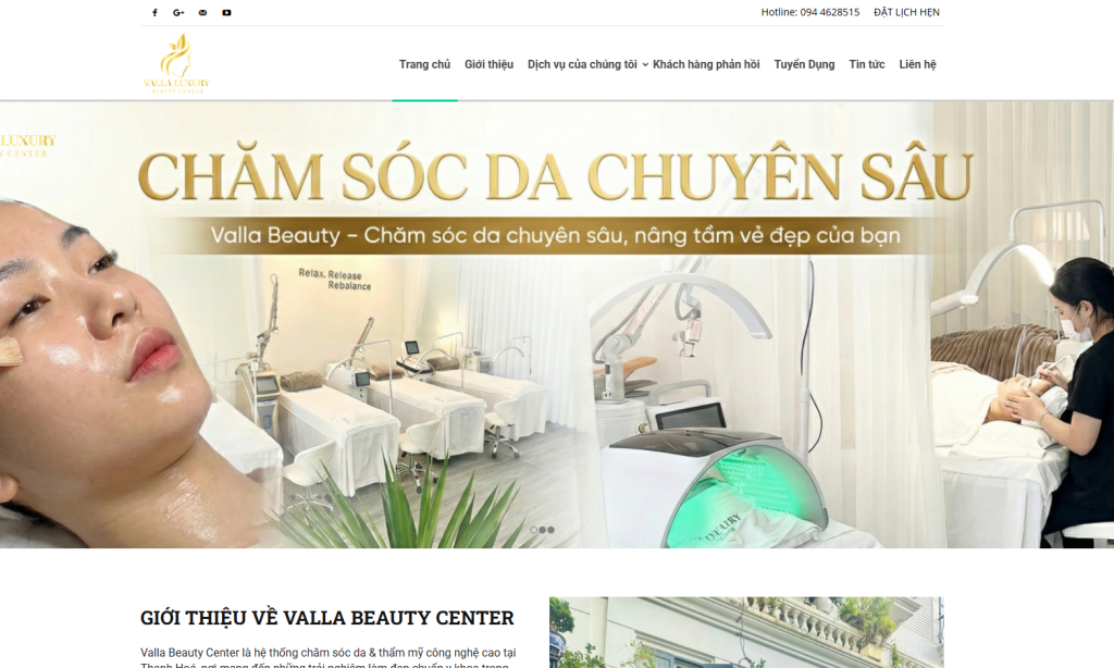 Website Thẩm Mỹ Viện – Valla Beauty Center
